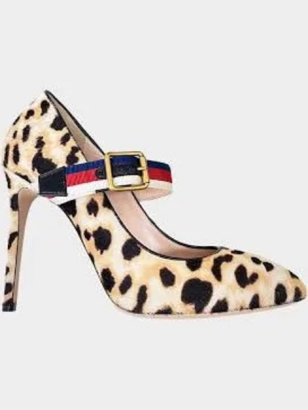 Authentic Gucci Sylvie Web Accent Ponyhair Pumps. Size 36.5